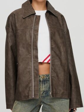 Princess Polly Oversize Faux Leather Jacket